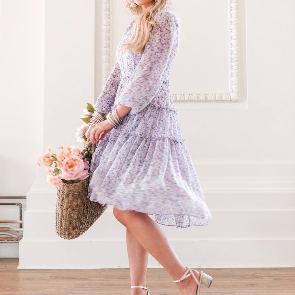 Ivy City Co Lydia Dress Purple Floral